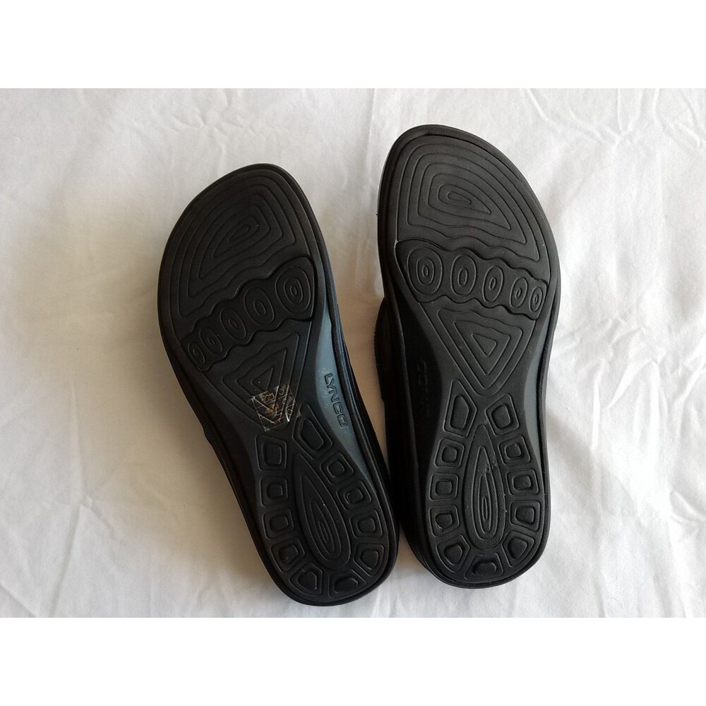 Aetrex BLACK Lynco Orthotic Flip Flop US 6 Glitter Sandals Fiji Sparkle - Picture 5 of 13